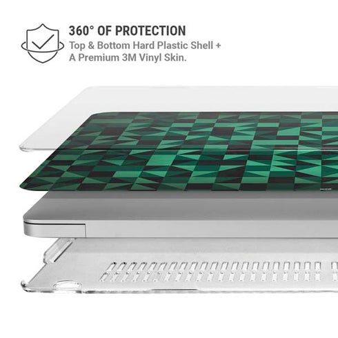 Black & Green MacBook Air 15in (2023-2025) Case plus Skin